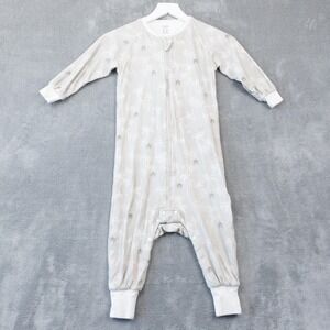 NEST‎ DESIGNS One Piece Pajamas Soft Bamboo Cotton Palm Tree Hut Print Sz 2T-3T